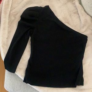 Who What Wear Puff Sleeve One Shoulder Top